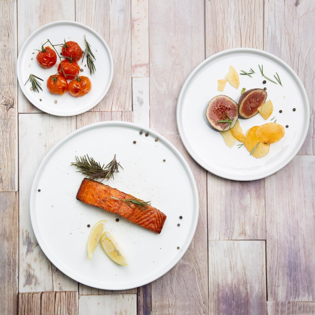 Olympia Whiteware Flat Round Plates 210mm (6 Pack)