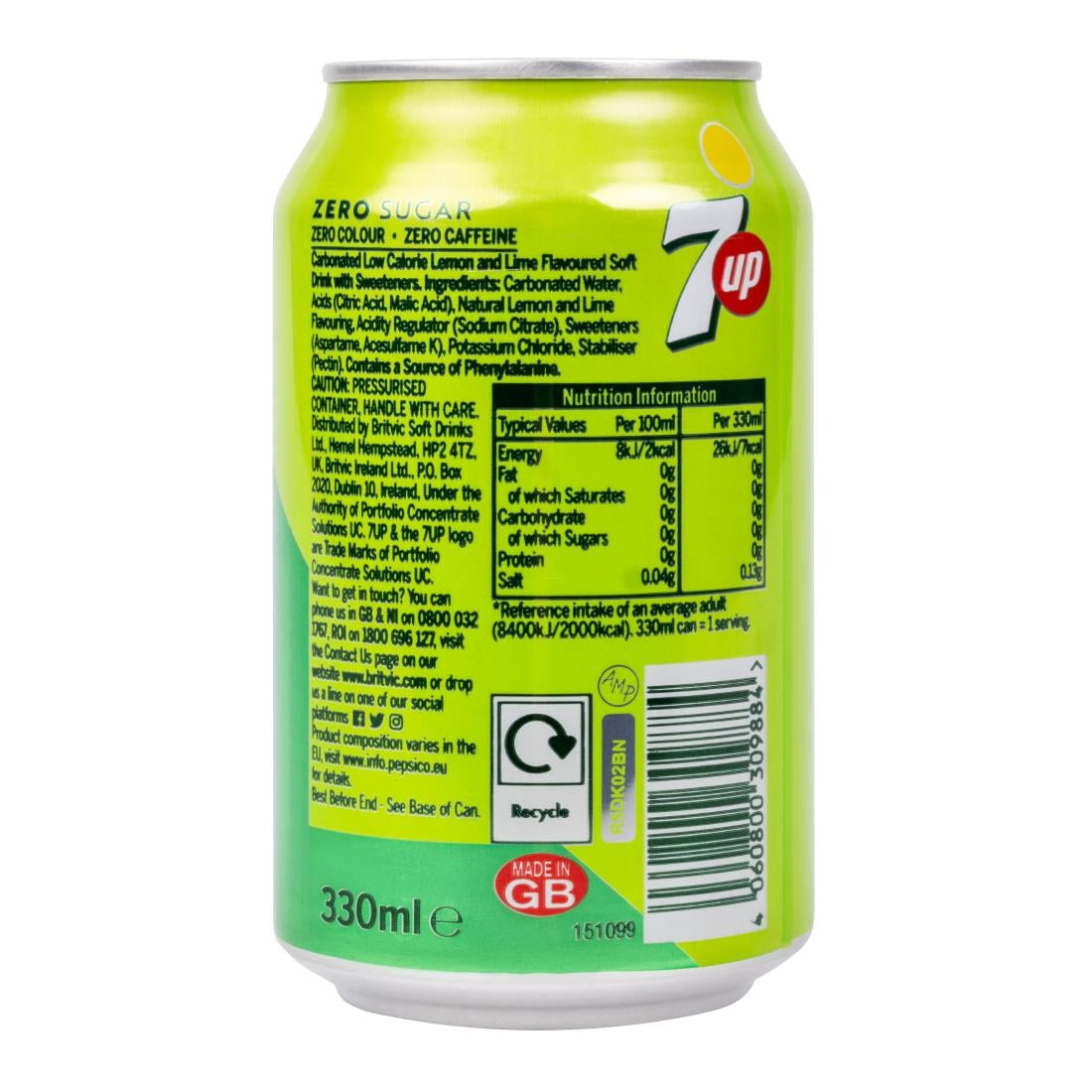7UP Zero Sugar Cans 330ml (24 Pack)