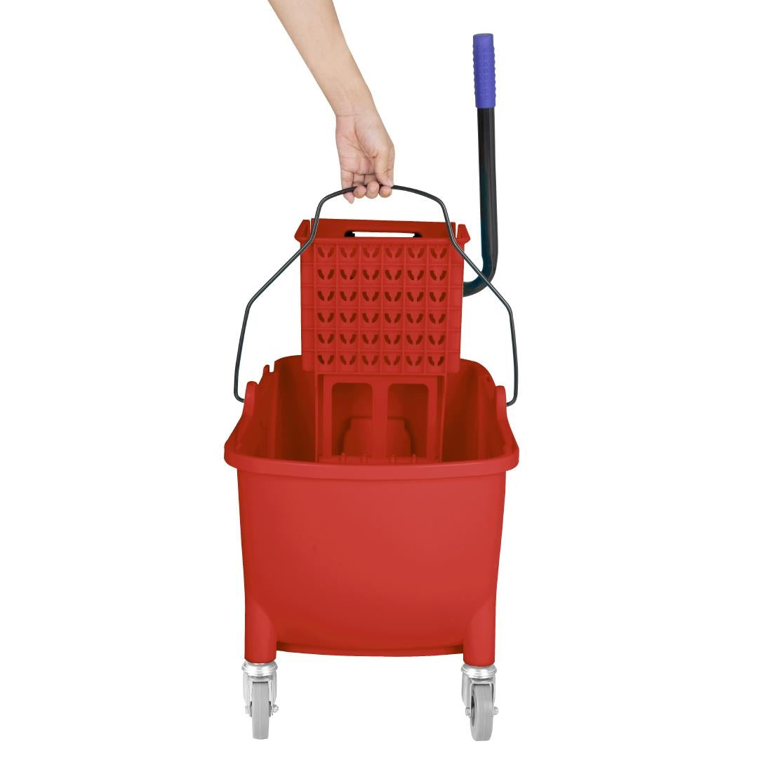 Jantex 30ltr Mop Bucket with Foot Pedal release - Red