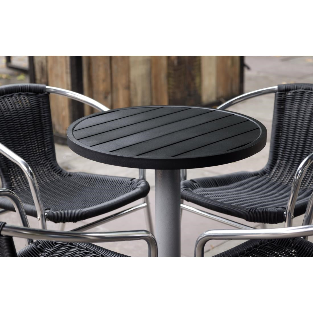 Bolero Aluminium Round Table Top Black 580mm