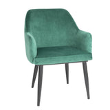 Bolero Lia Velvet Effect Chairs Dark Green (2 Pack)