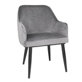 Bolero Lia Velvet Effect Chairs Grey (2 Pack)