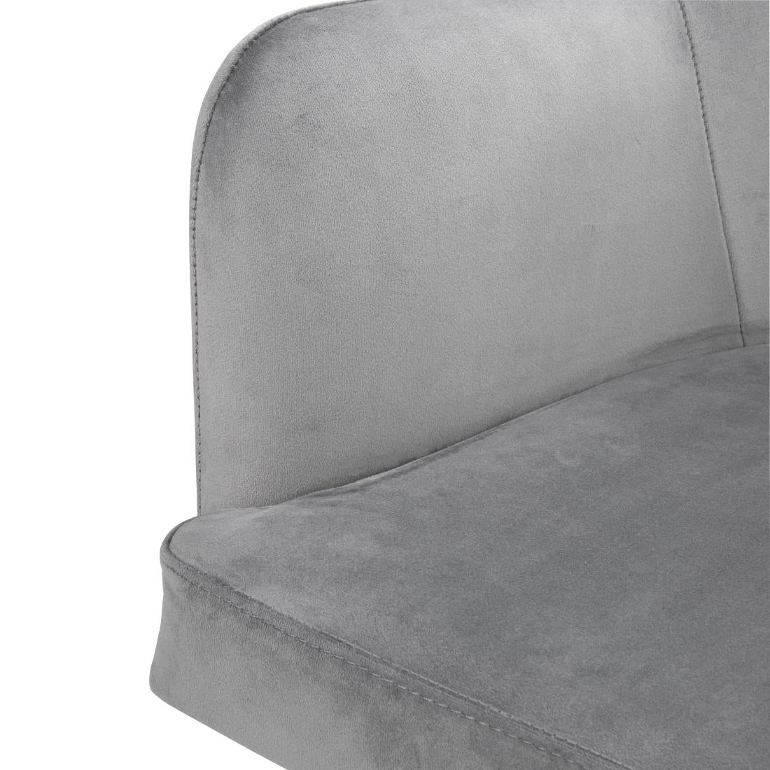 Bolero Lia Velvet Effect Chairs Grey (2 Pack)