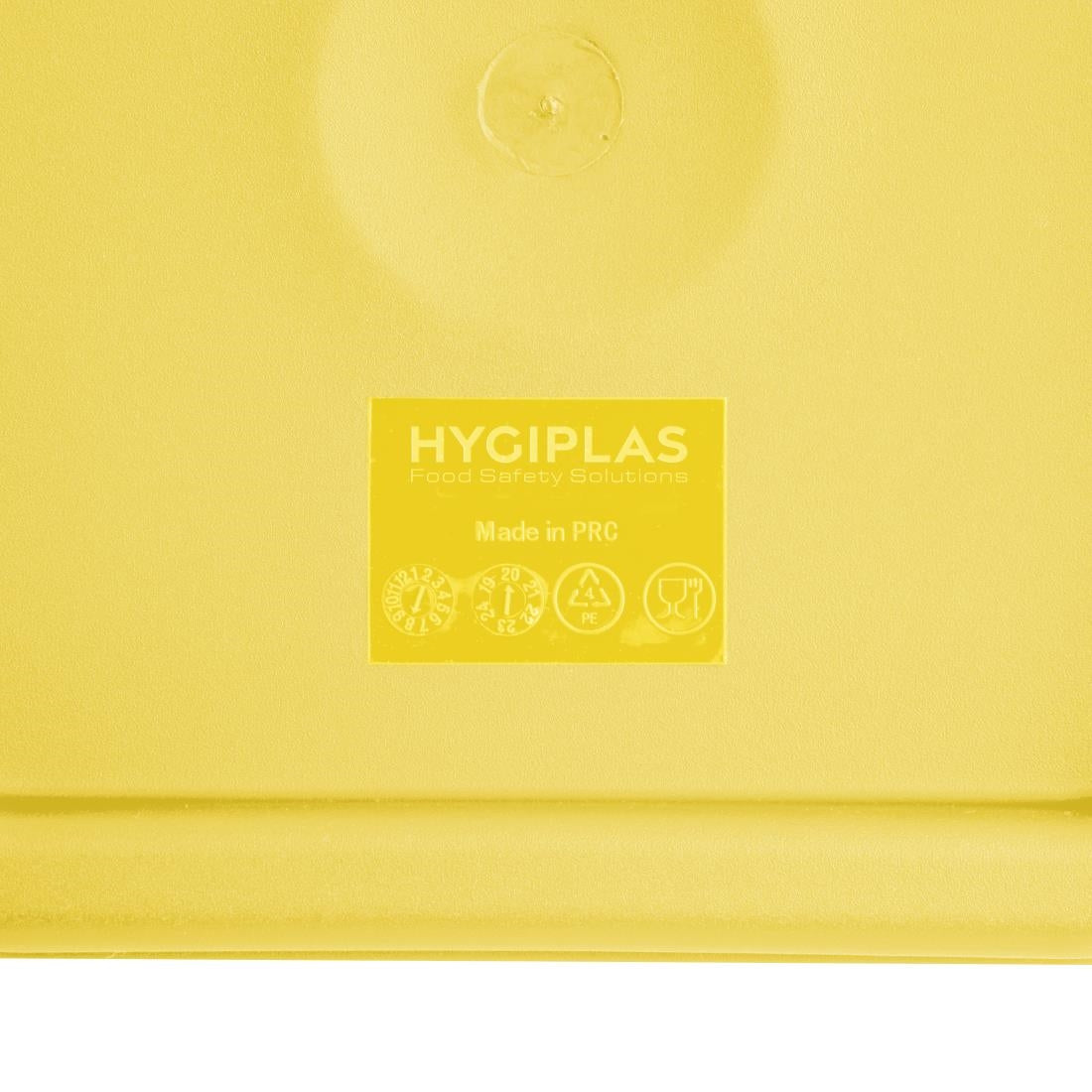 Hygiplas Square Food Storage Container Lid Yellow Large