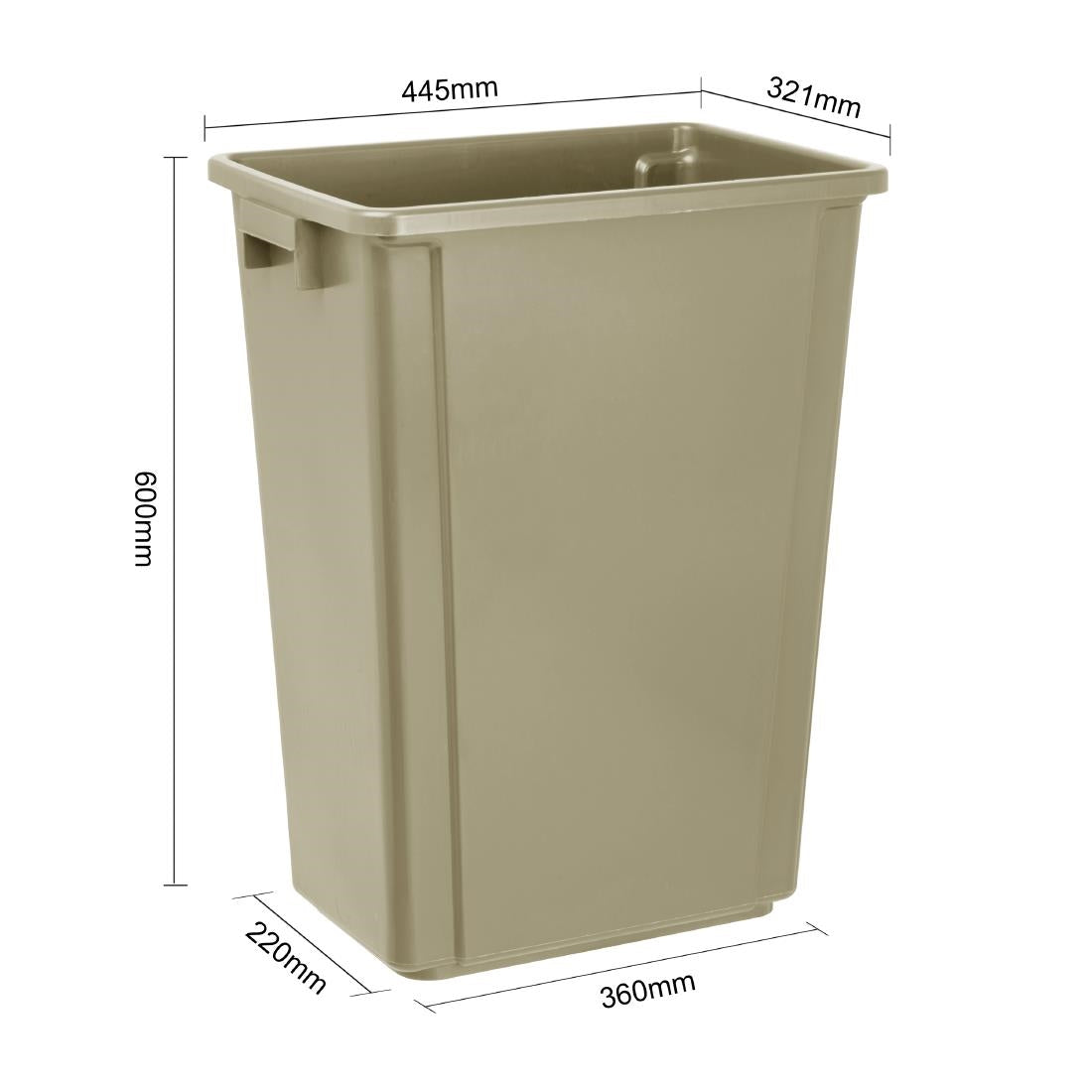 Jantex Slim Bin Beige 60Ltr