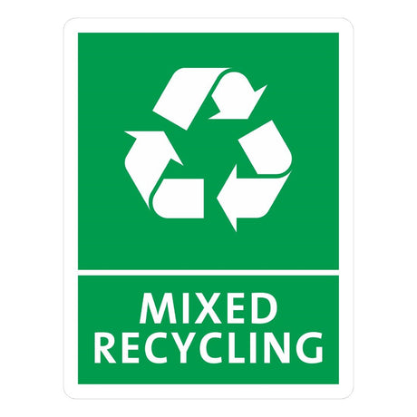 Jantex Slim Bin Mixed Recycling Label