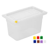 Hygiplas Click PP GN Container 1/4 with Lid & 7 Colour Clips 150mm 3.7Ltr (4 Pack)