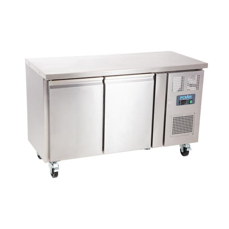 Polar U-Series Slimline Double Door Counter Fridge 228Ltr