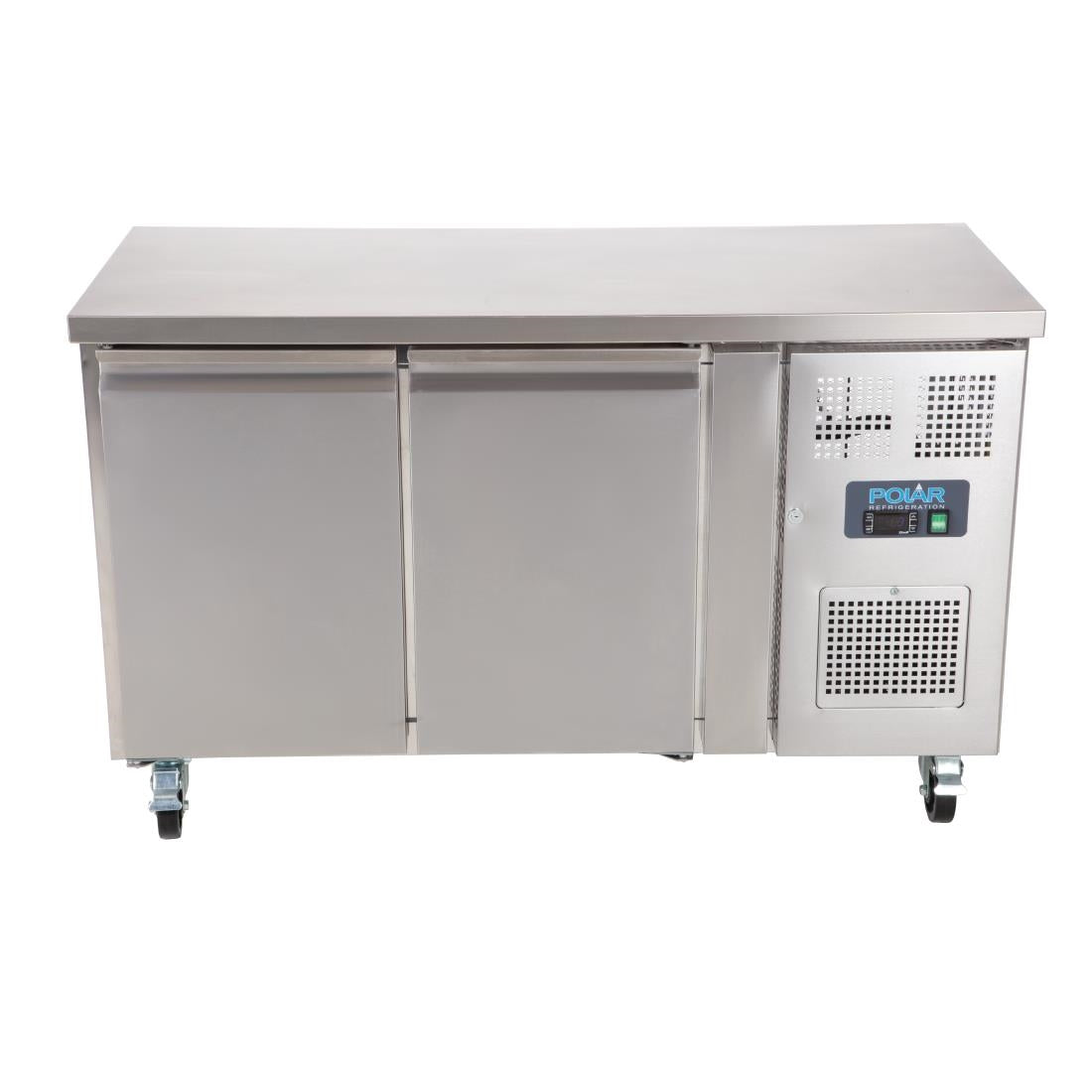 Polar U-Series Slimline Double Door Counter Fridge 228Ltr
