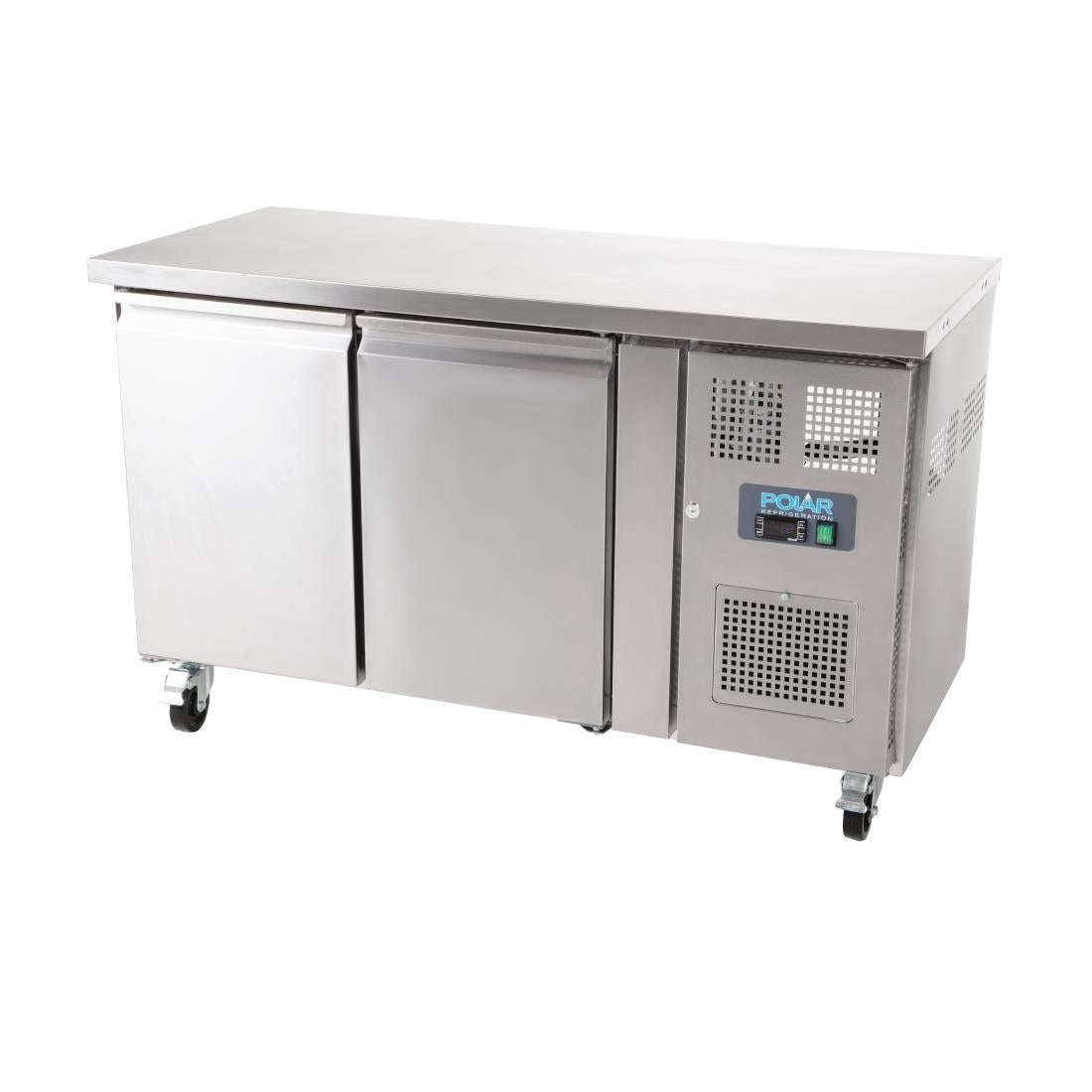Polar U-Series Slimline Double Door Counter Fridge 228Ltr