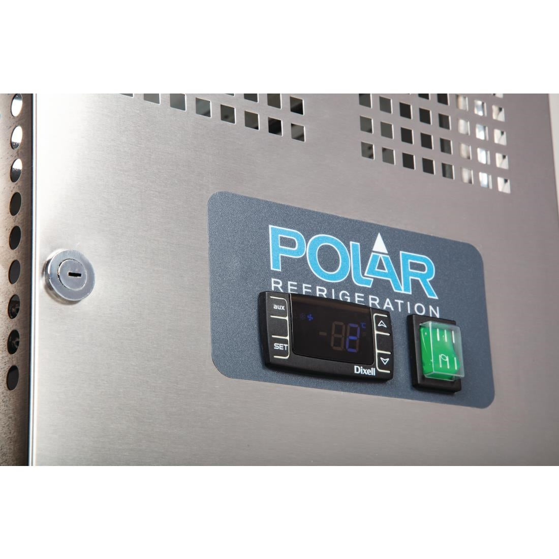 Polar U-Series Slimline Double Door Counter Fridge 228Ltr