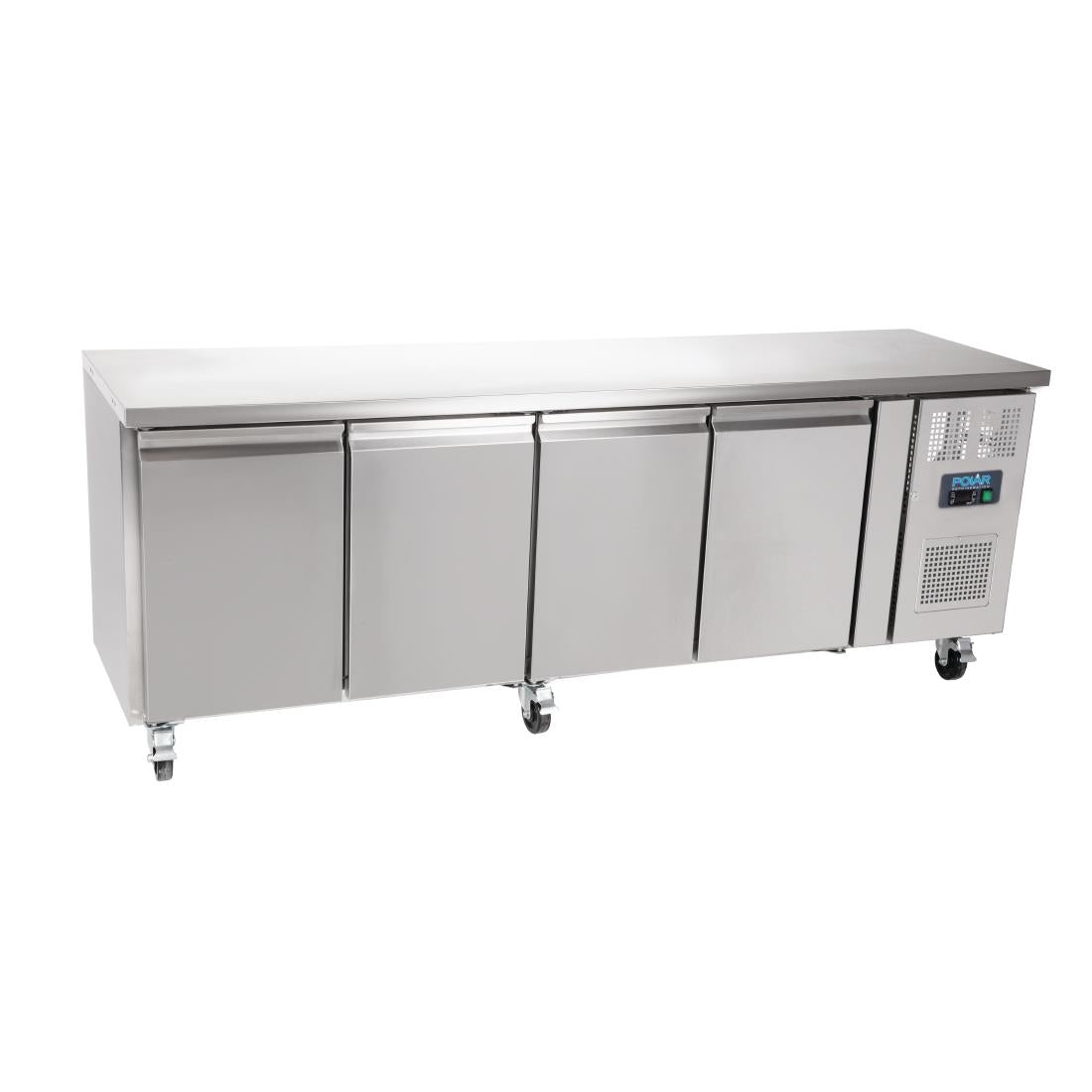 Polar U-Series Slimline Four Door Counter Fridge 449Ltr