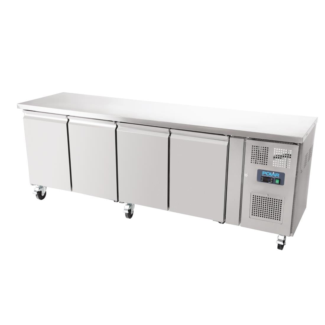 Polar U-Series Slimline Four Door Counter Fridge 449Ltr