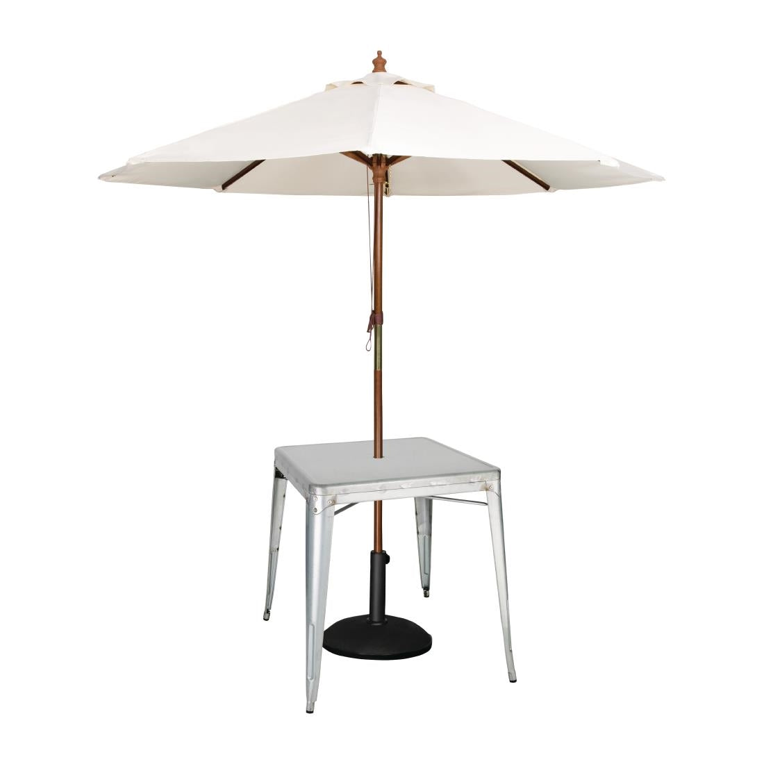 Bolero Bistro Galvanised Steel Square Table 668mm (Single)