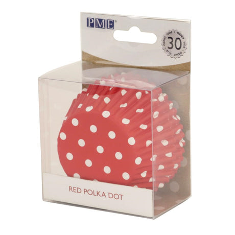 PME Cupcake Foil Lined Baking Cases Polka Dot (30 Pack)