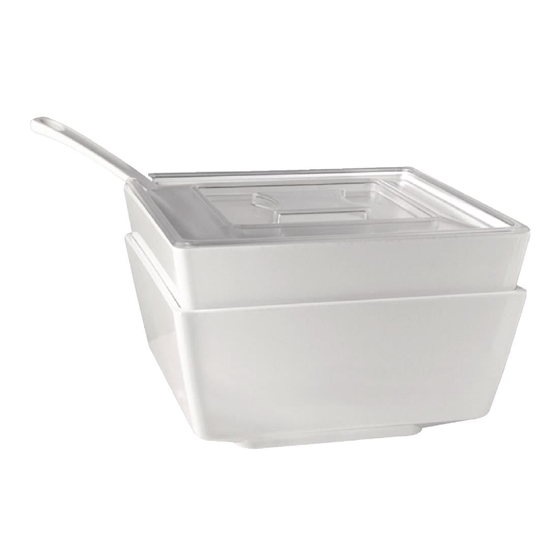 APS Float White Square Bowl 7in