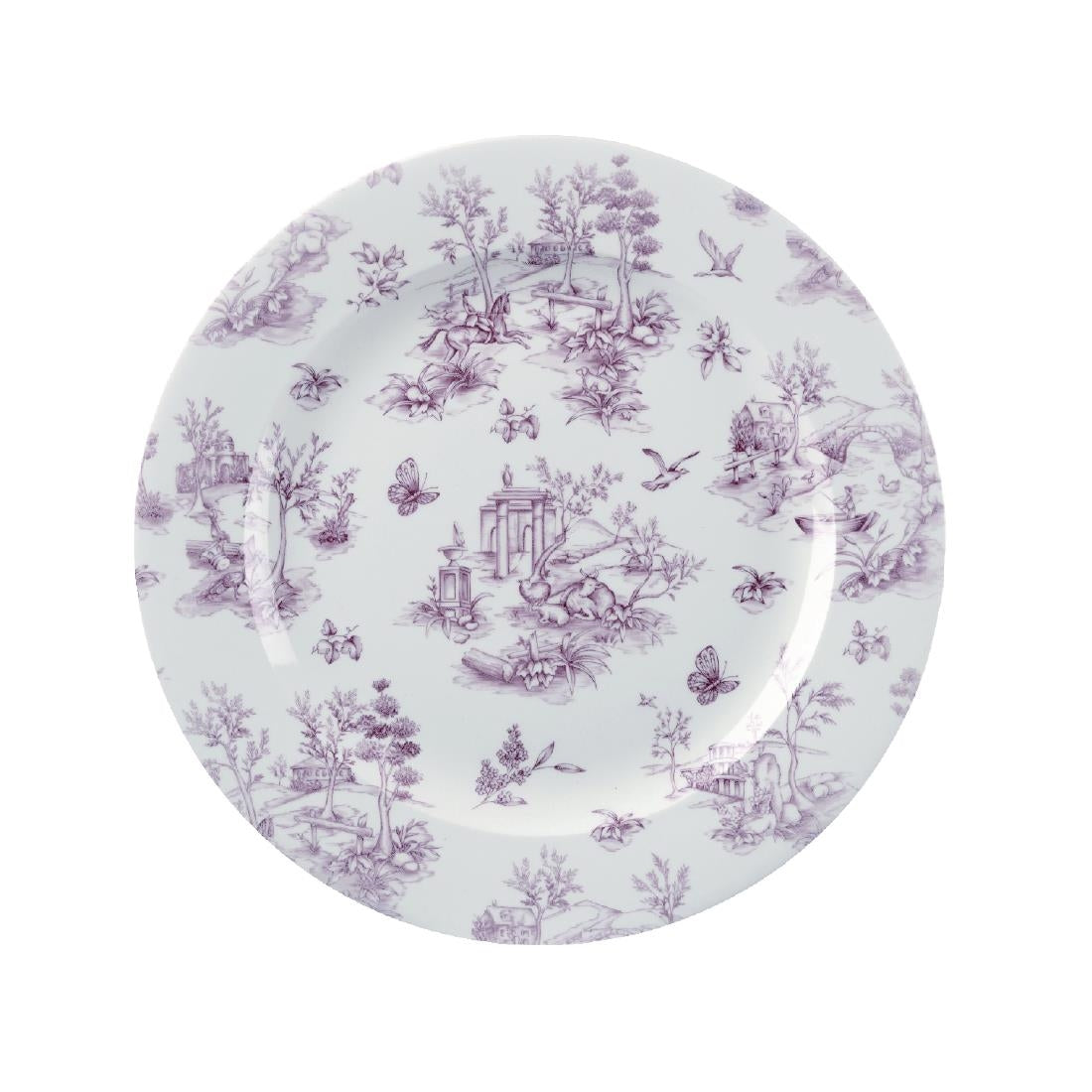 Churchill Vintage Prints Plates Cranberry Toile Print 305mm (6 Pack)
