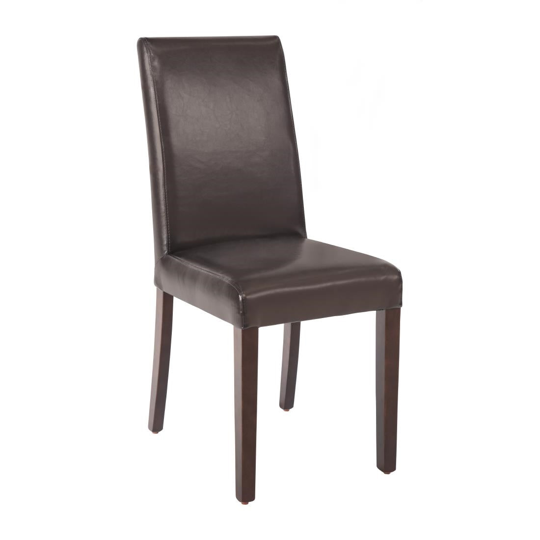 Bolero Faux Leather Dining Chairs Dark Brown (2 Pack)