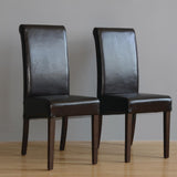 Bolero Curved Back Leather Chairs Dark Brown (2 Pack)