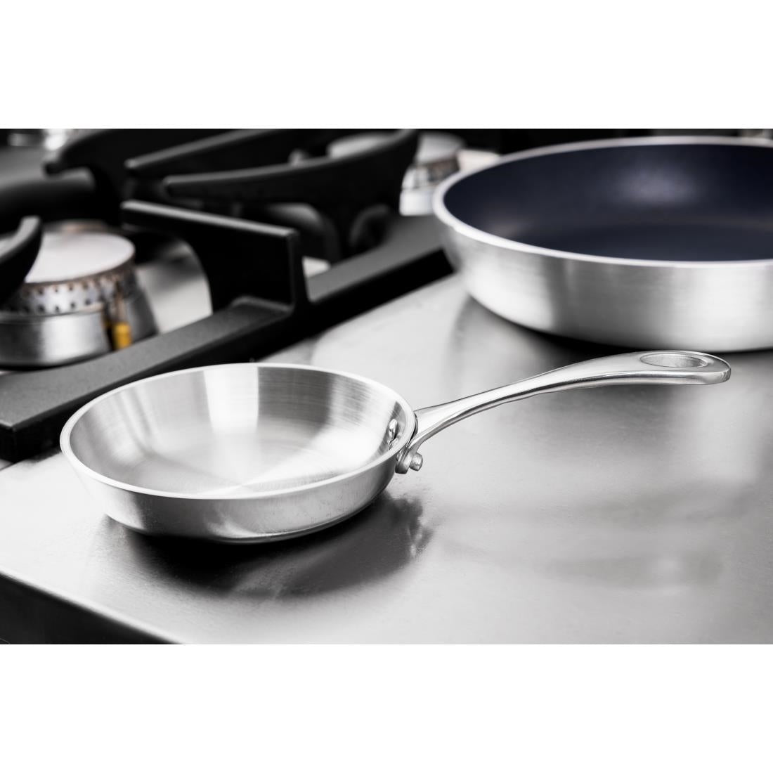 Vogue Stainless Steel and Aluminium Tri-Wall Mini Frying Pan 10cm