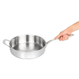 Vogue Stainless Steel and Aluminium Tri-Wall Sauté Pan 28cm