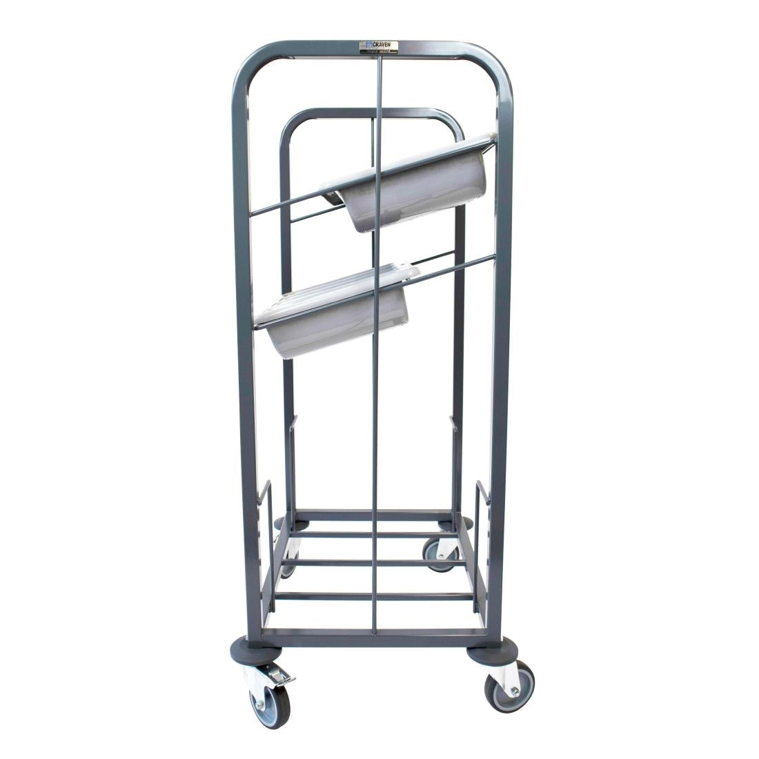 Craven Steel Two Tier Cutlery and Tray Dispense Trolley