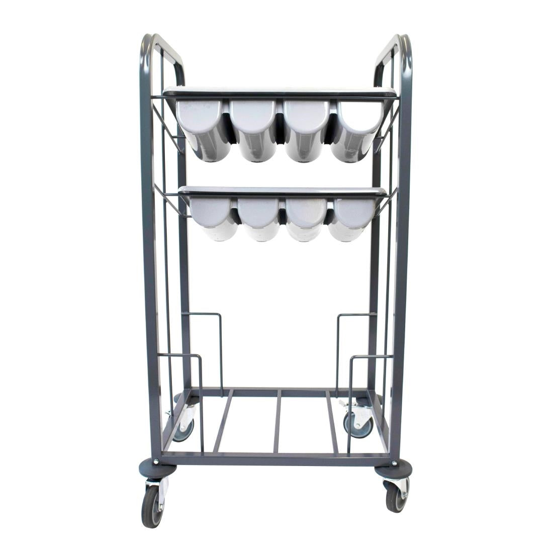 Craven Steel Two Tier Cutlery and Tray Dispense Trolley