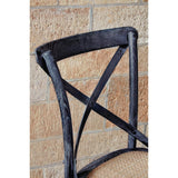 Bolero Wooden Dining Chair with Cross Backrest Black Wash Finish (2 Pack)