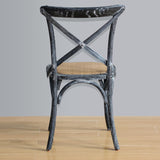 Bolero Wooden Dining Chair with Cross Backrest Black Wash Finish (2 Pack)