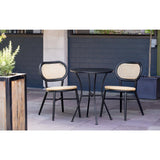 Bolero Black Steel Patterned Round Bistro Table Black 600mm