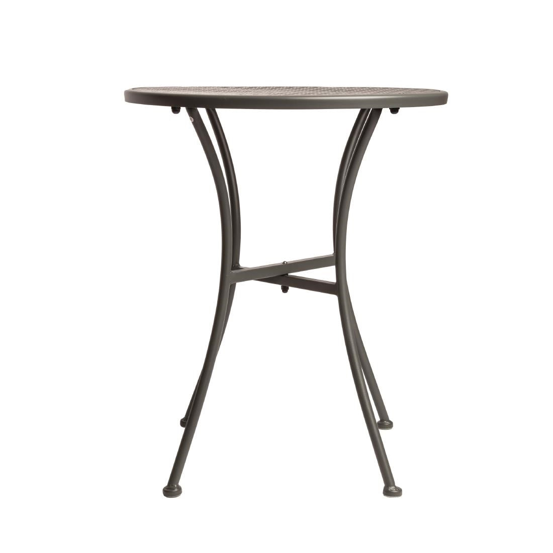 Bolero Round Steel Patterned Bistro Table Grey 600mm