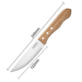 Olympia Jumbo Steak Knives with Acacia Handles 122mm (12 Pack)