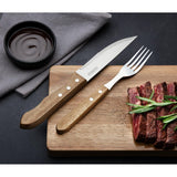 Olympia Jumbo Steak Knives with Acacia Handles 122mm (12 Pack)