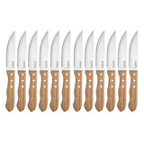 Olympia Jumbo Steak Knives with Acacia Handles 122mm (12 Pack)