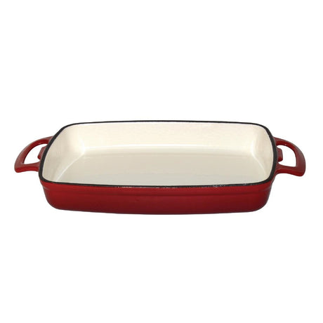 Vogue Cast Iron Casserole Dish Red 1.8Ltr