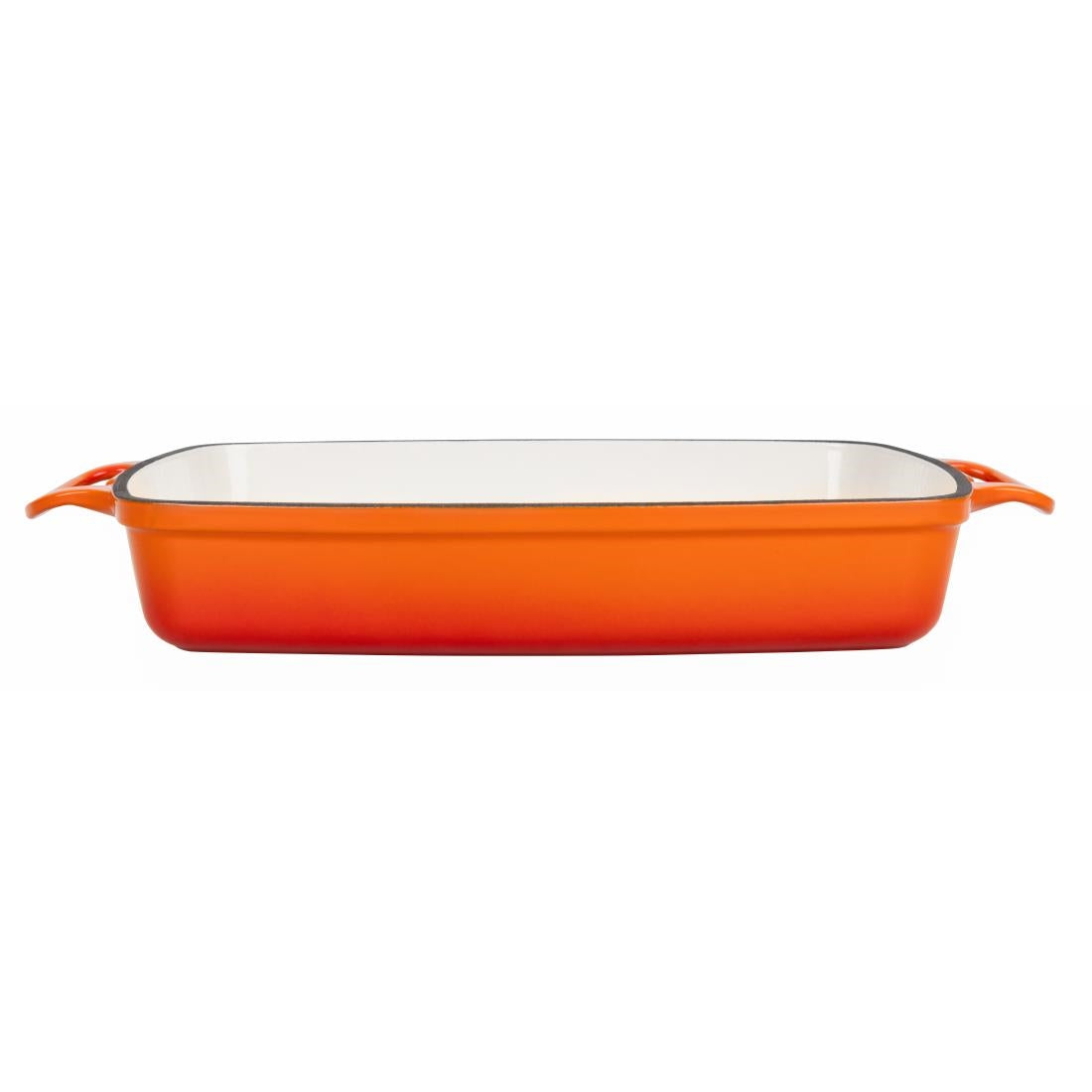 Vogue Rectangular Cast Iron Dish Orange 2.8Ltr