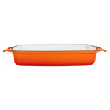 Vogue Rectangular Cast Iron Dish Orange 2.8Ltr