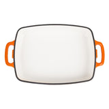 Vogue Rectangular Cast Iron Dish Orange 2.8Ltr