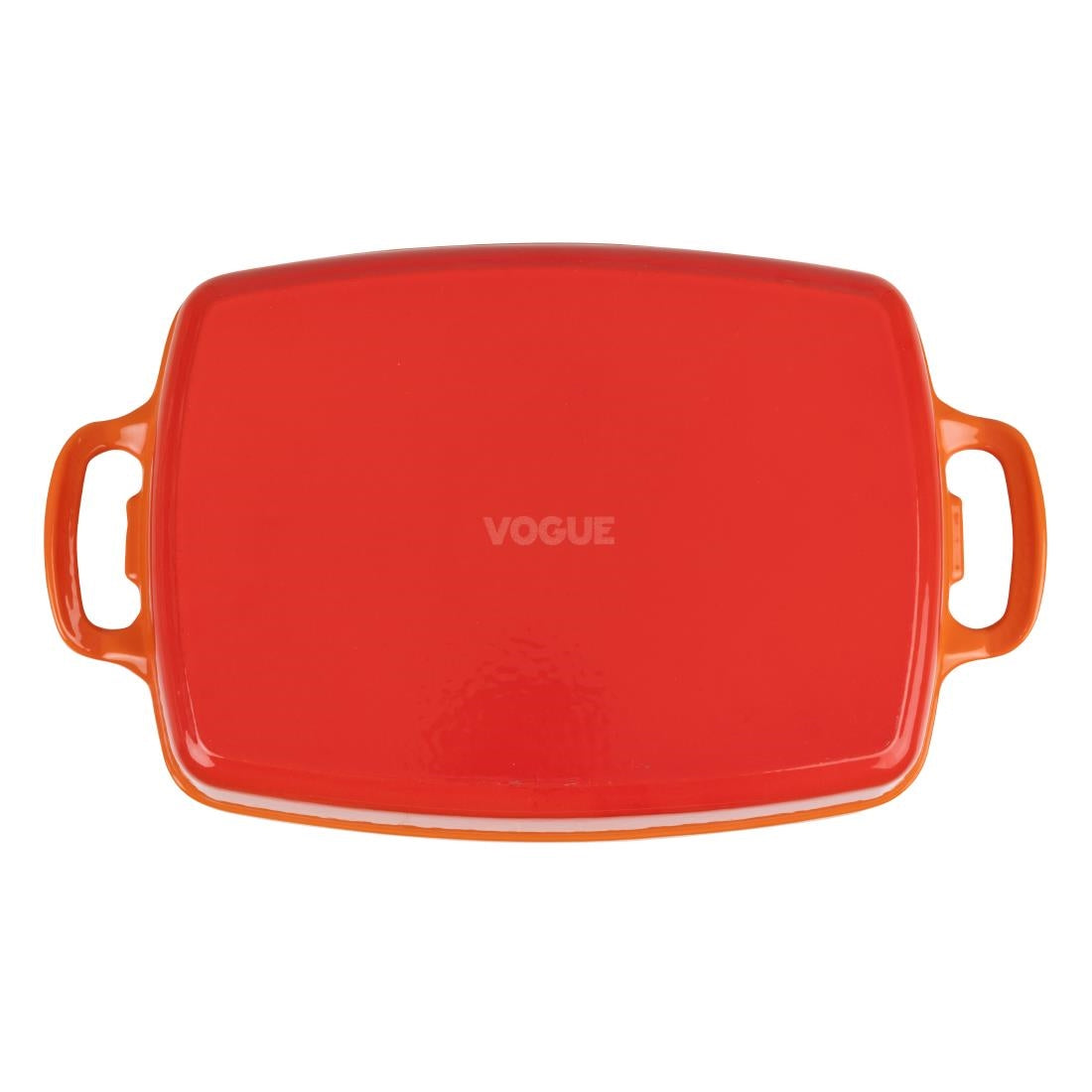 Vogue Rectangular Cast Iron Dish Orange 2.8Ltr