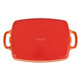 Vogue Rectangular Cast Iron Dish Orange 2.8Ltr