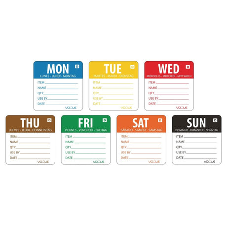 Vogue Dissolvable Labels Week Set (1750 Pack)