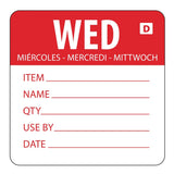 Hygiplas Dissolvable Day of the Week Labels Wednesday (250 Pack)