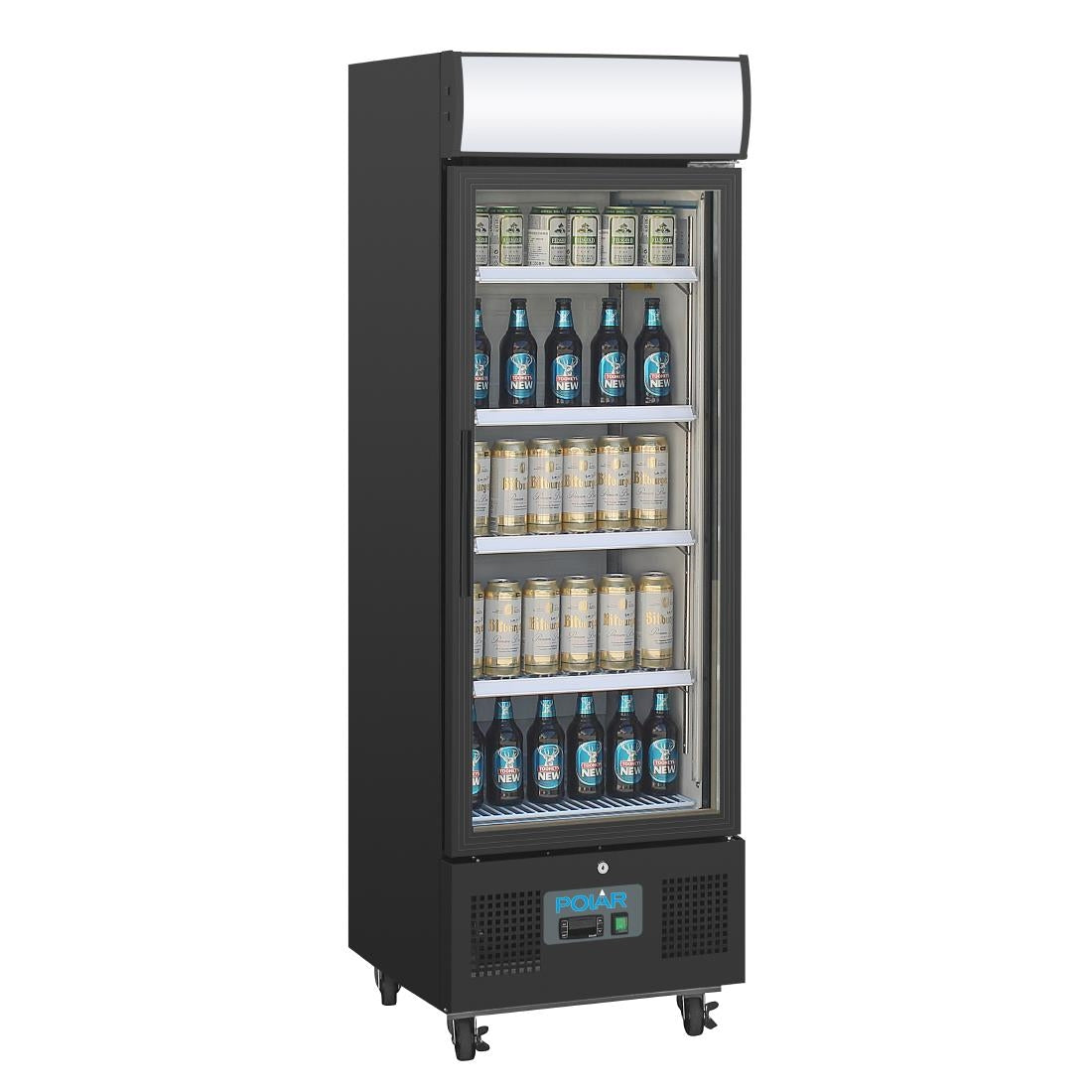 Polar G-Series Upright Display Fridge 218Ltr Black