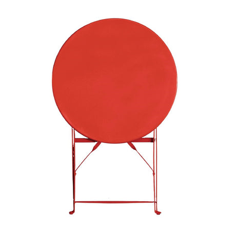 Bolero Perth Red Pavement Style Steel Table Round 600mm