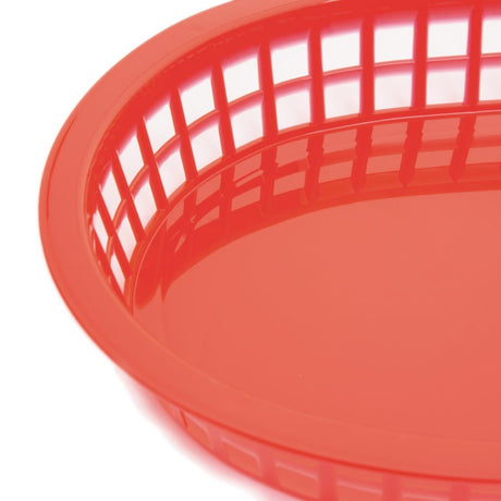 Olympia Oval Polypropylene Food Basket Red (6 Pack)
