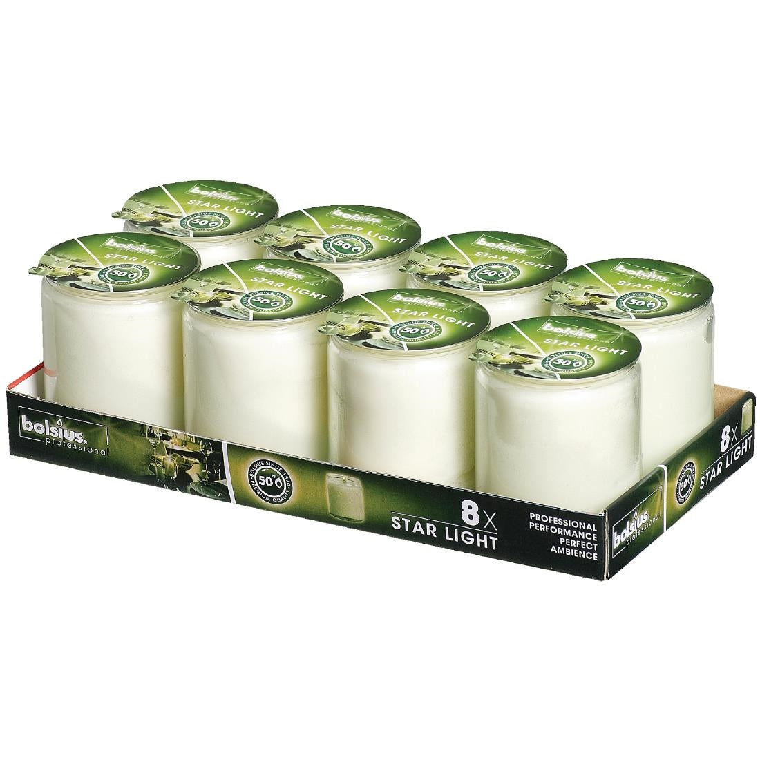 Bolsius Star Light Clear Glass Candle Jars (8 Pack)