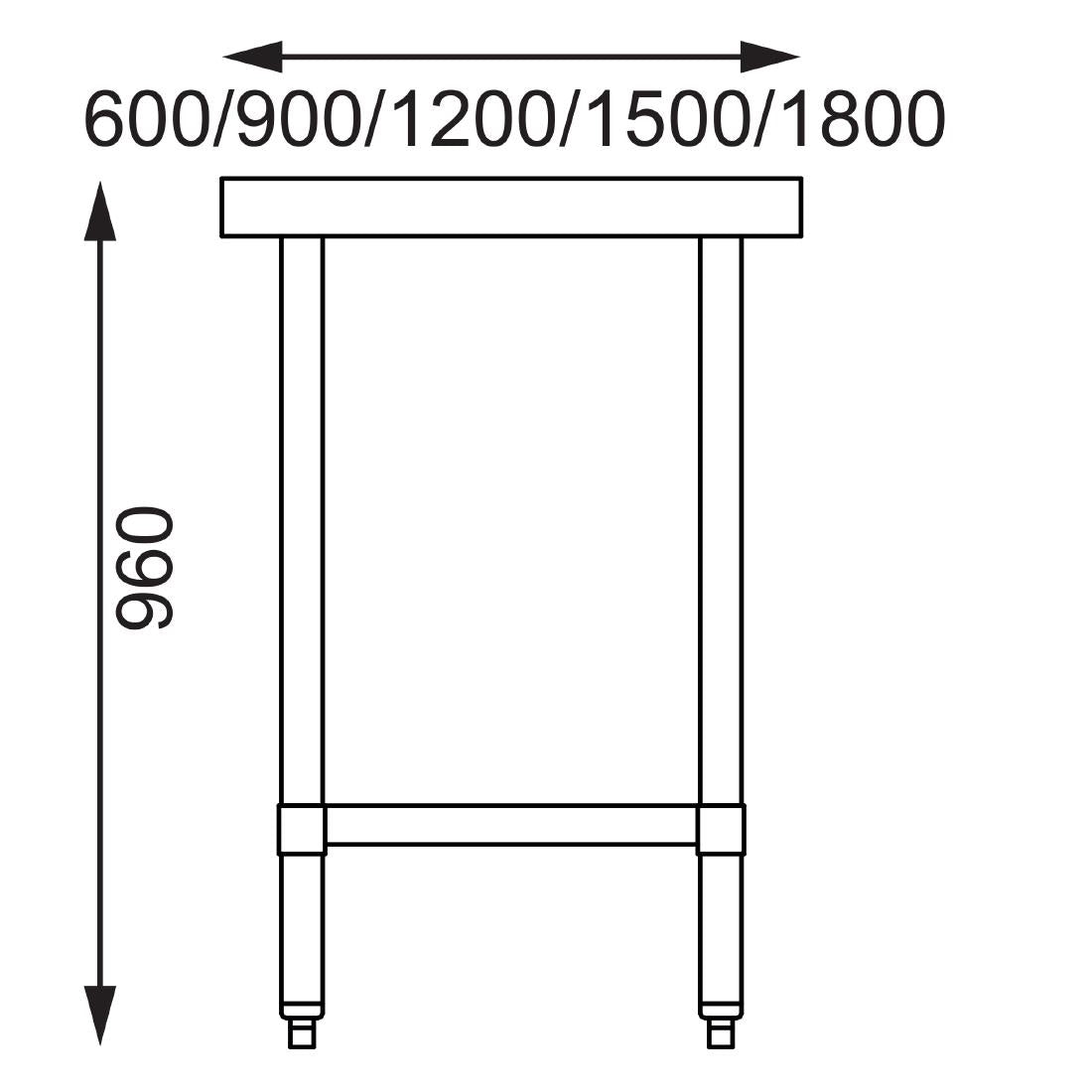 Vogue Stainless Steel Prep Table 600mm