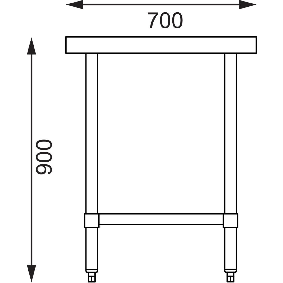 Vogue Stainless Steel Prep Table 600mm