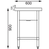 Vogue Stainless Steel Midi Pot Wash Sink with Undershelf