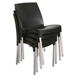 Stacking Bistro Side Chairs Black (4 Pack)